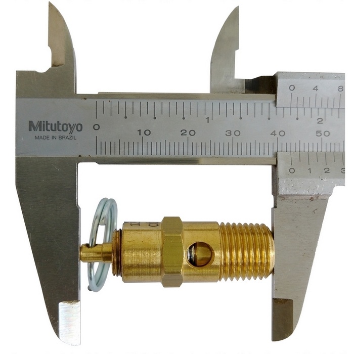 Válvula de segurança ou alívio 140 psi/libras (9,7 bar), rosca 1/4