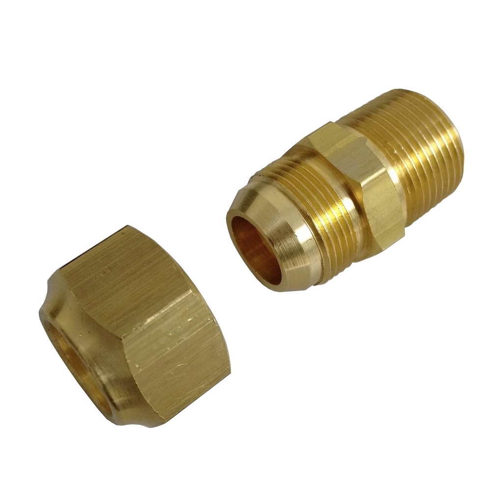 União Reta Para Tubo Flangeado 3/4" x Rosca 1/2" BSP Em latão