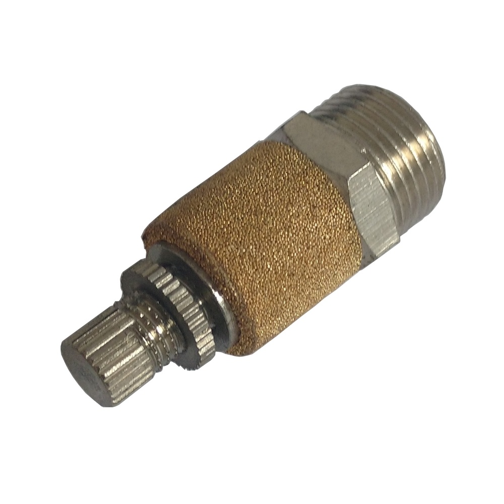 Silencioso Pneumático Com Controle De Fluxo Rosca 1/4" BSP Em Bronze (BESL)