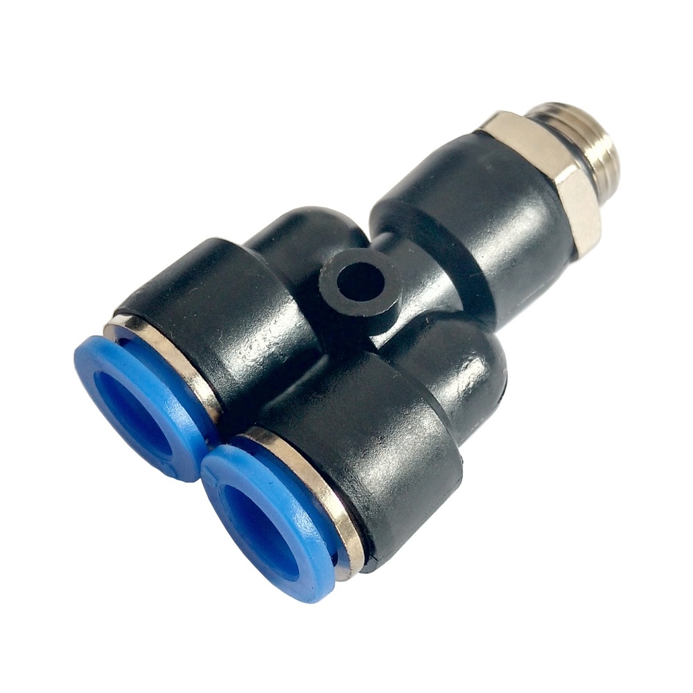 Y Macho Tubo 6 mm x 1/4" BSP - PWT-G (Conexão Pneumática Instantânea)