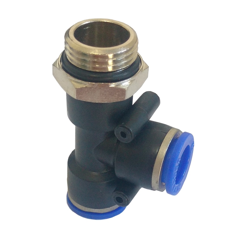 Tee Macho Lateral Tubo 4 mm x Rosca Macho 1/8