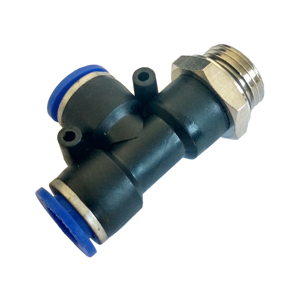 Tee Macho Lateral Tubo 4 mm x Rosca Macho 1/8