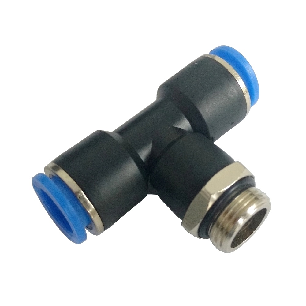 Tee Macho Central Tubo 4 x 1/8" BSP - PT-G (Conexão Pneumática Instantânea)