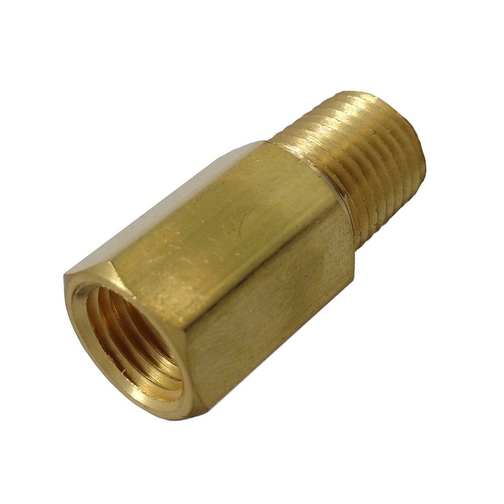 Adaptador Macho 1/4" NPT x Fêmea 3/8" NPT Em latão