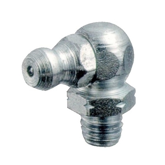 Graxeira Angular 90º Rosca M8 x 1,0 Em Aço Zincado 