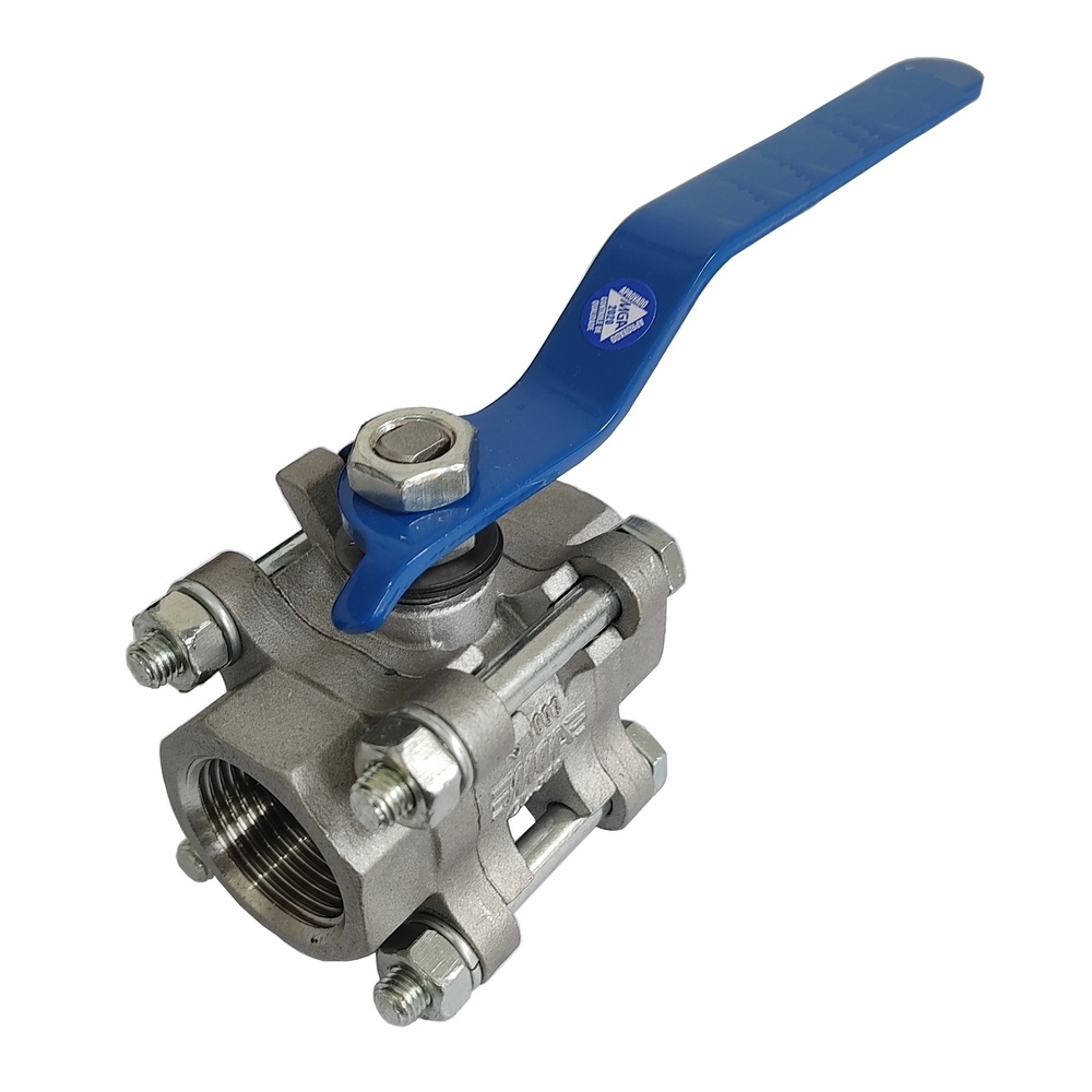 Válvula de Esfera Tripartida 3/4" BSP Passagem Reduzida - Semi Inox Com Vedação Em Teflon Reforçado - S1000 - CL300 