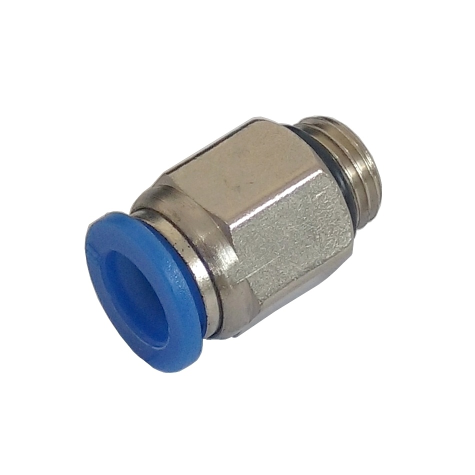 Conector Reto Tubo 12 mm x Rosca Macho 1/8" BSP - PC-G (Conexão Pneumática Instantânea)