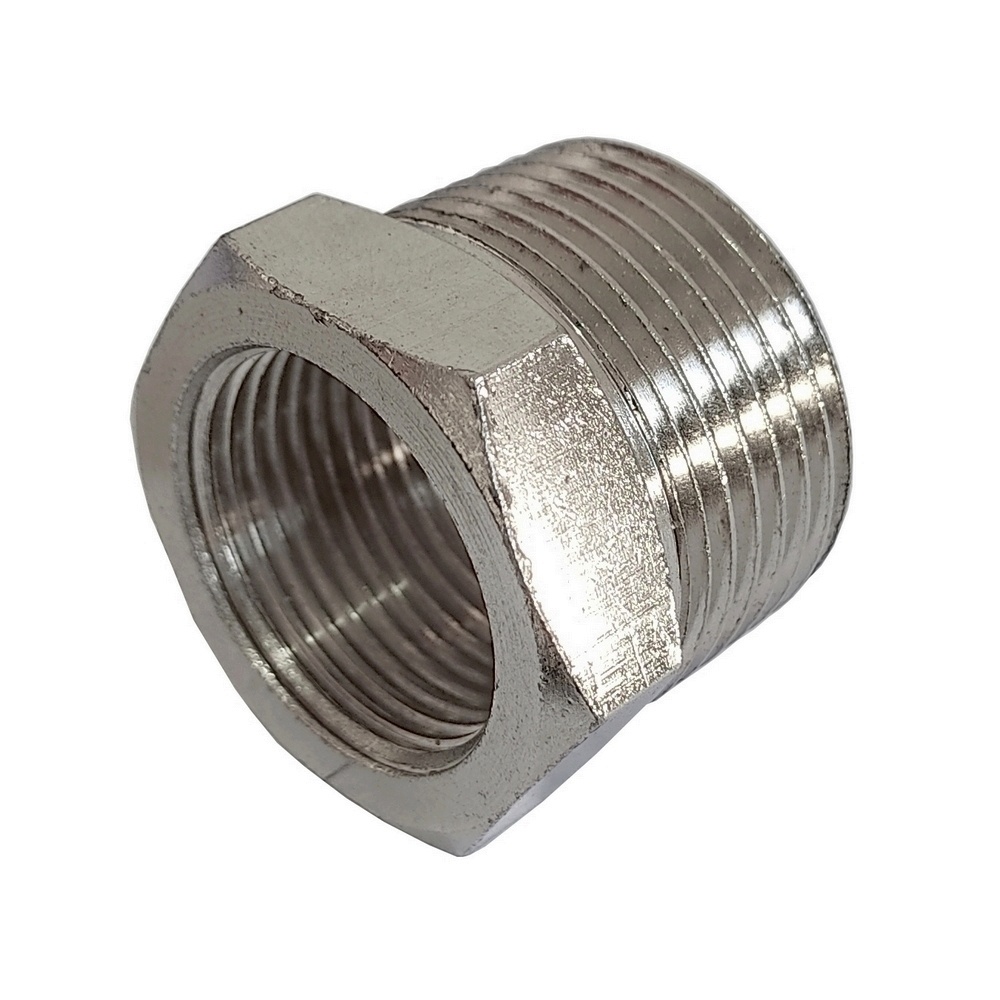 Bucha De Redução 1/4" x 1/8" BSPT Em Latão Niquelado