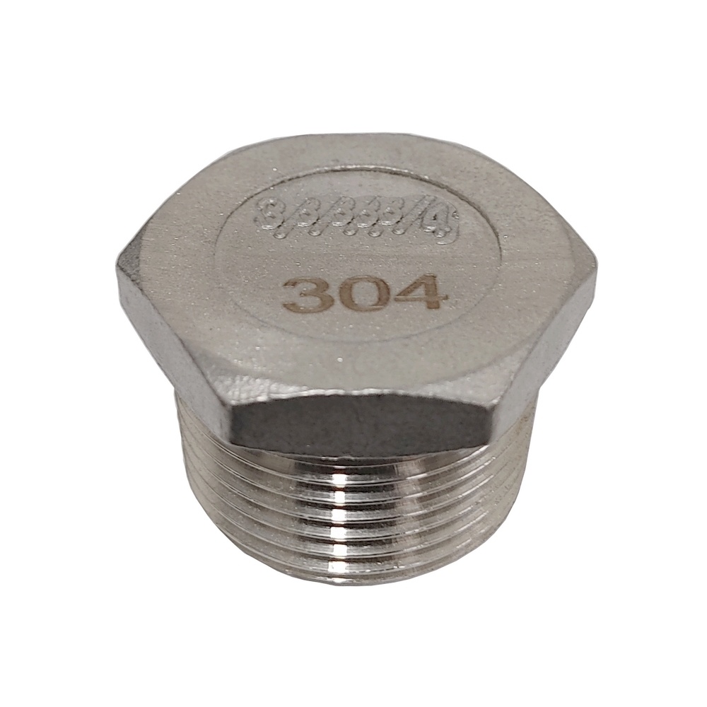 Bujão Sextavado 3/8" BSPT - Aço Inox 304