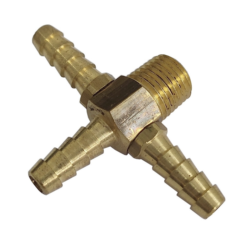 Espigão 1/4" x 1/4" NPT Em Latão (3 Saídas)