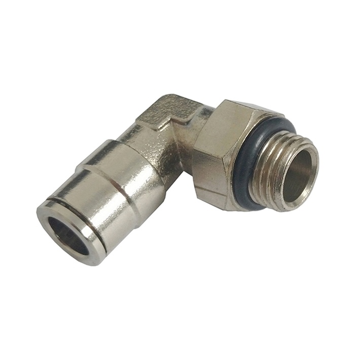 Cotovelo Tubo 10 x Rosca Macho 1/2" BSP - MPL-G (Conexão Pneumática Metálica)