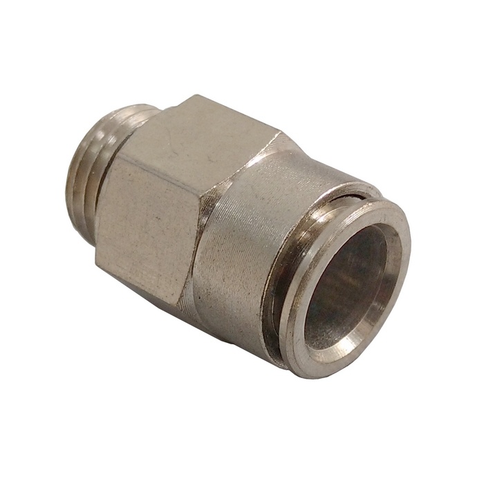 Conector Reto Tubo 4 x Rosca Macho 1/4" BSP - MPC-G (Conexão Pneumática Metálica)