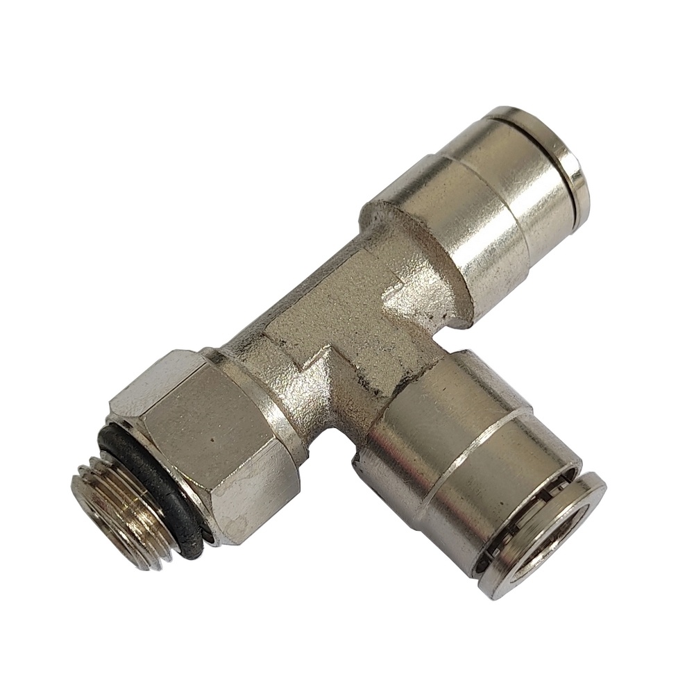 Tee Macho Lateral Tubo 6 X 1/4" BSP - MPST-G (Conexão Pneumática Metálica)