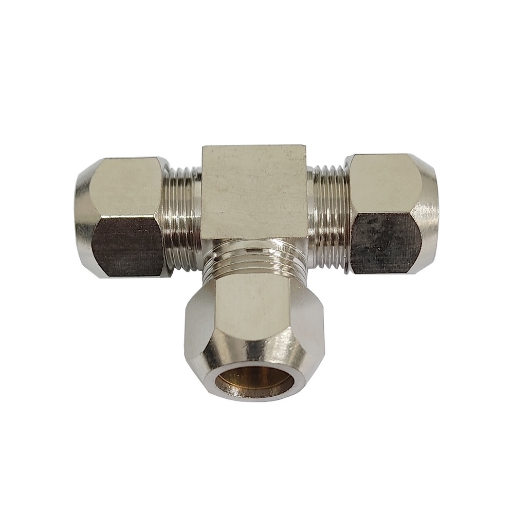 Tee União 6 mm Dois Toques Niquelada