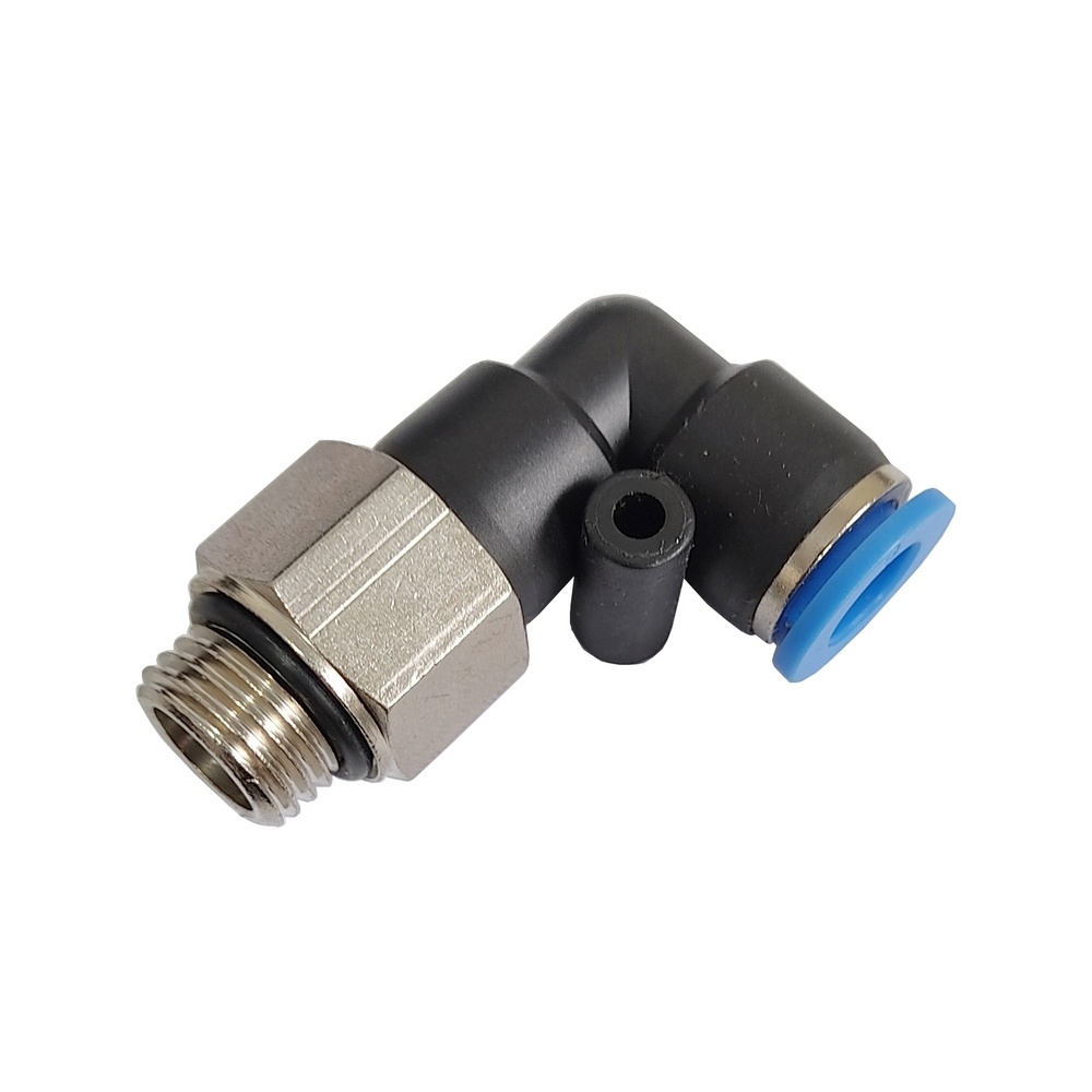 Cotovelo Alongado Tubo 8 x Rosca Macho 1/8" BSP - PLL (Conexão Pneumática Instantânea)