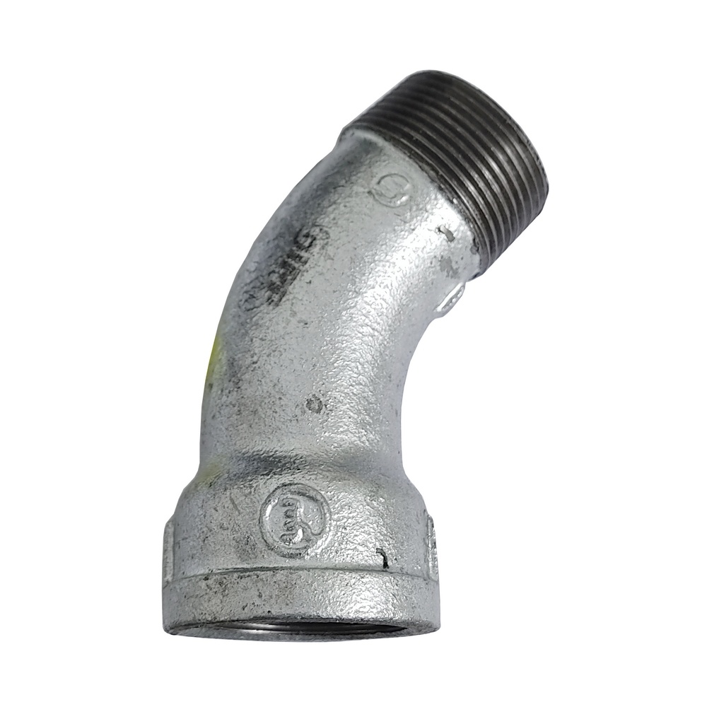 Curva Macho/Fêmea 45º 3/4" BSP - Galvanizada