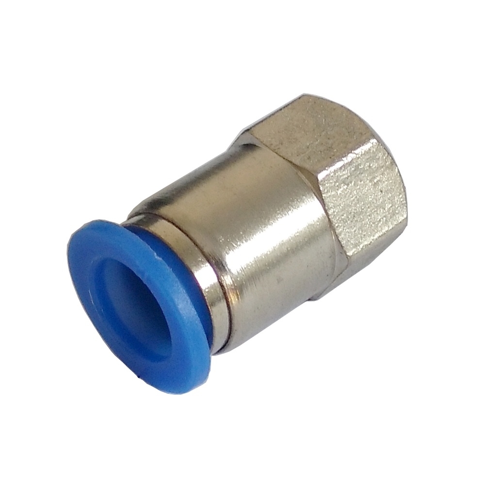 Conector Reto Tubo 8 x Rosca Fêmea 3/8" NPT - PCF (Conexão Pneumática Instantânea)
