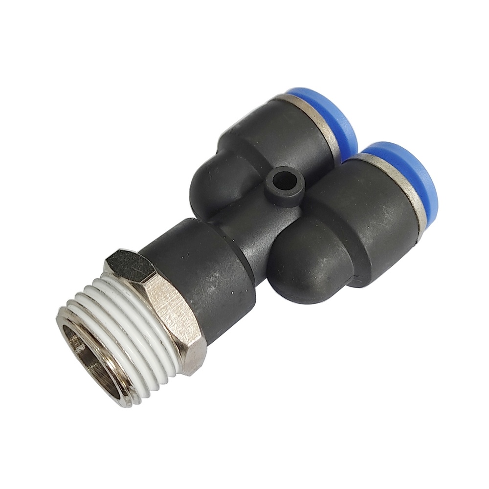 Y Macho Tubo 8 mm x 1/2" NPT - PWT (Conexão Pneumática Instantânea)