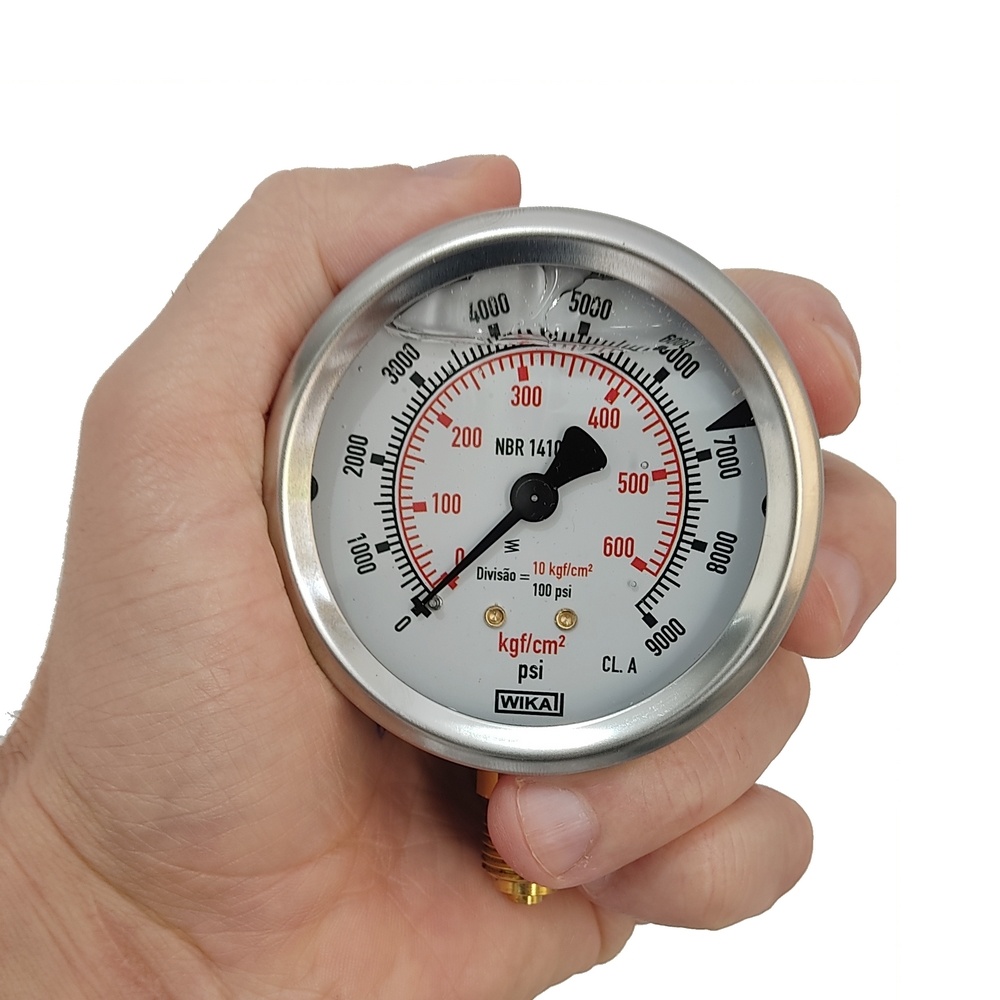 Manômetro Vertical 9000 PSI/ 600 KGF/CM2 Com Rosca 1/4