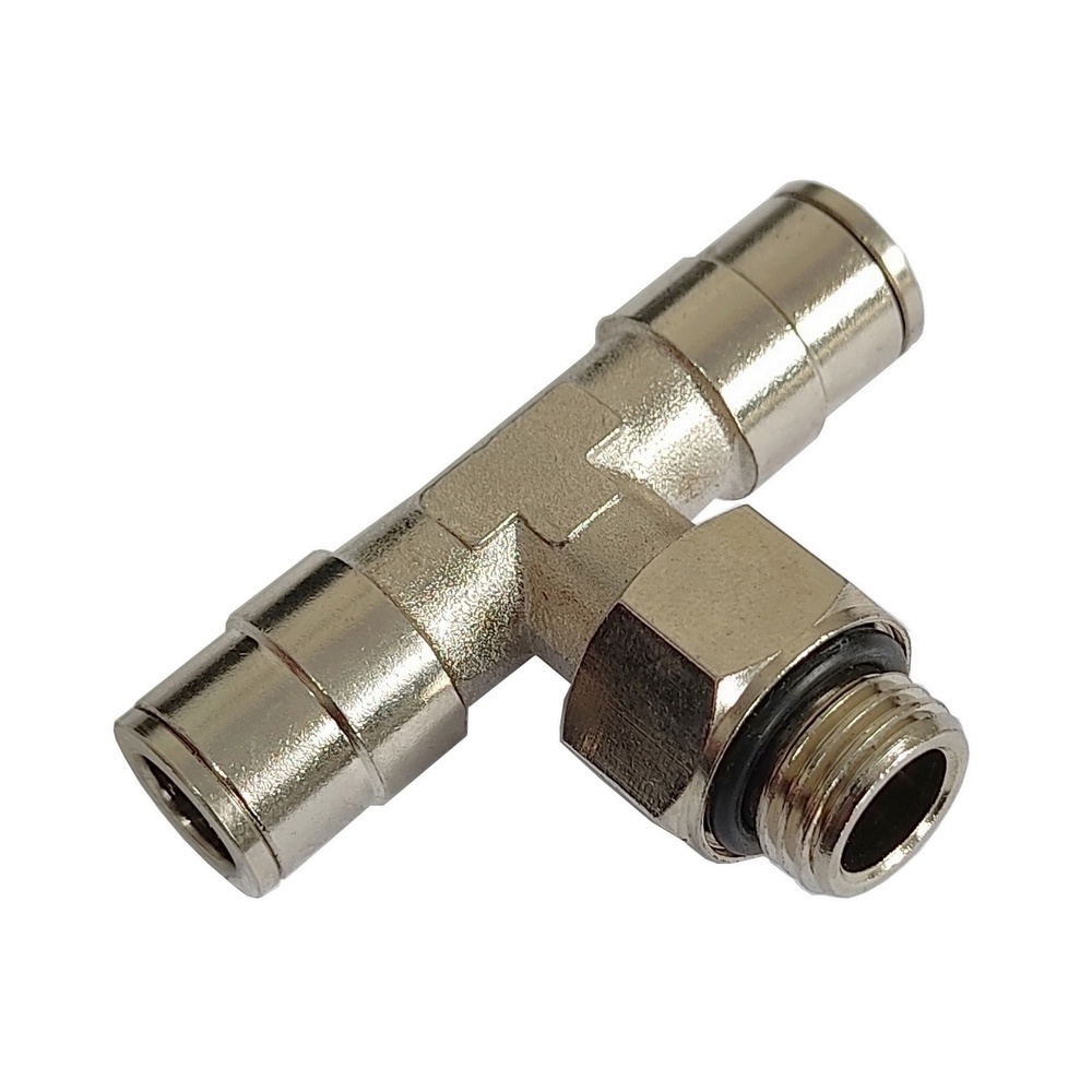Tee Macho Central Tubo 6 X 1/8" BSP - MPT-G (Conexão Pneumática Metálica)