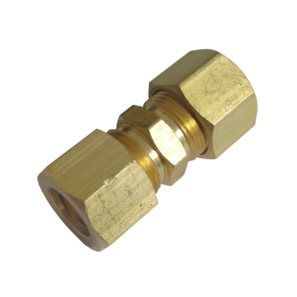 União Reta Tubo 12 mm x Tubo 12 mm - Latão