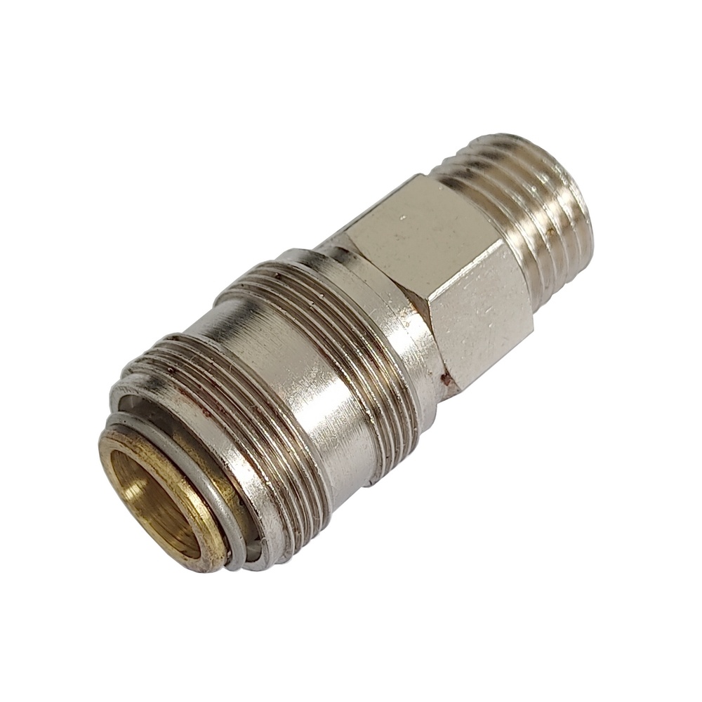 Engate Rápido Mini 5,0 / ERD 08 c/ Rosca Macho 1/8" BSP - Latão Niquelado