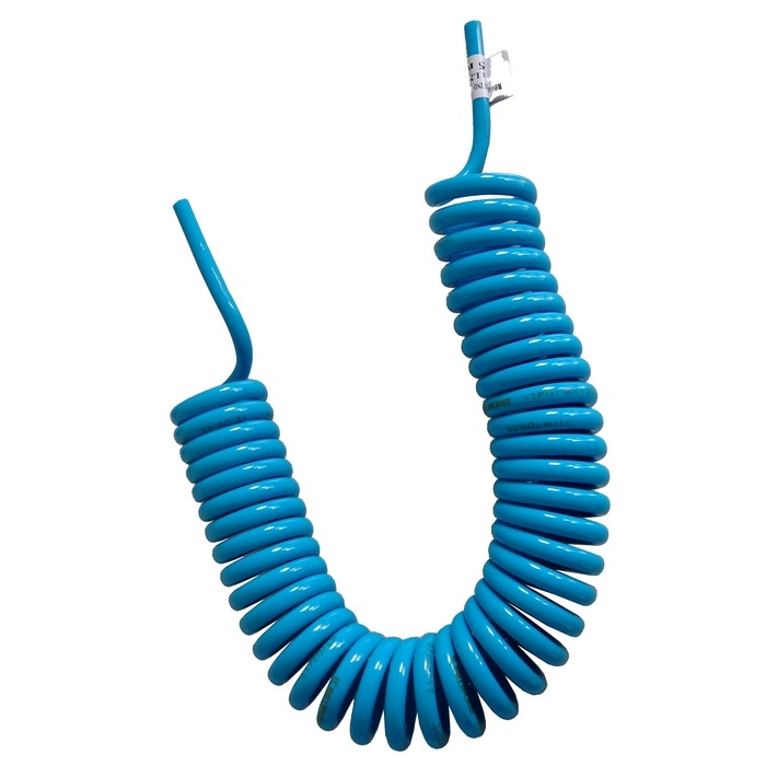 Mangueira espiral 8 mm x 3,5 metros linear em poliuretano na cor azul 