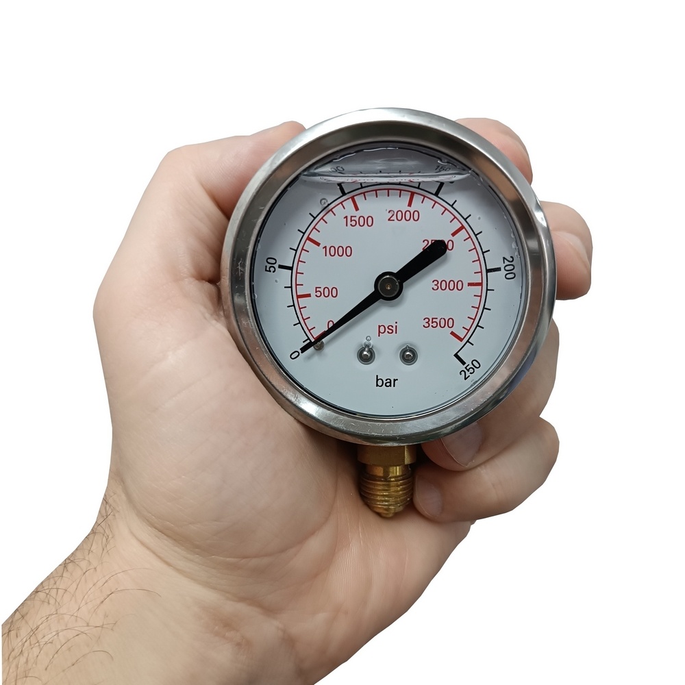 Manômetro Vertical 3500 PSI / 250 Bar c/ Rosca 1/4