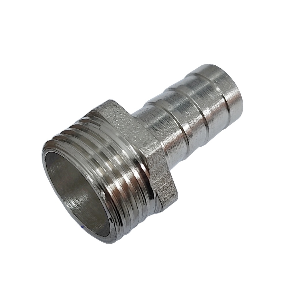 Espiga 3/8" x Rosca Macho 3/8" BSPT Em Latão Niquelado