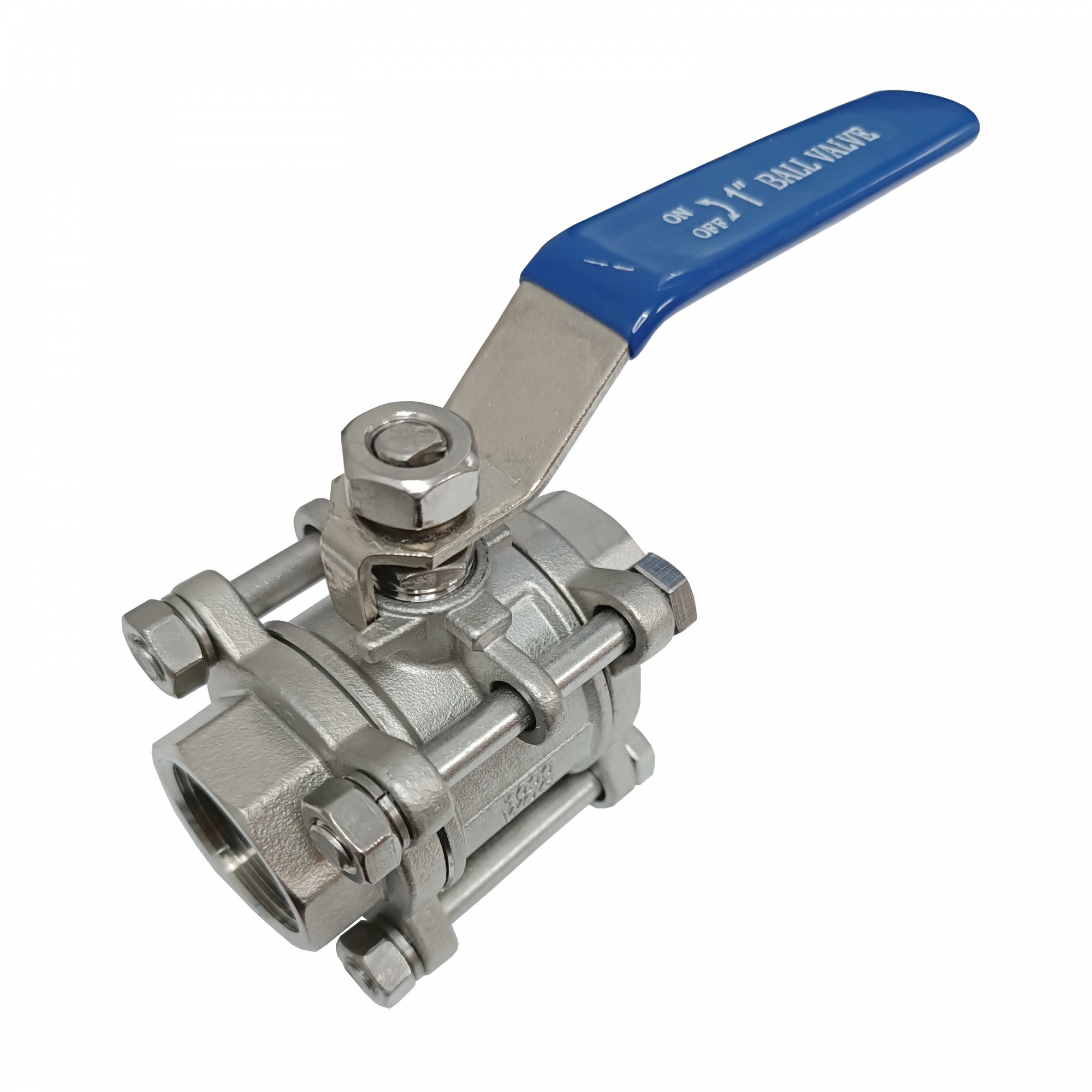 Válvula de Esfera Tripartida 3/4" BSP Passagem Plena - Total Inox com Vedação em Teflon