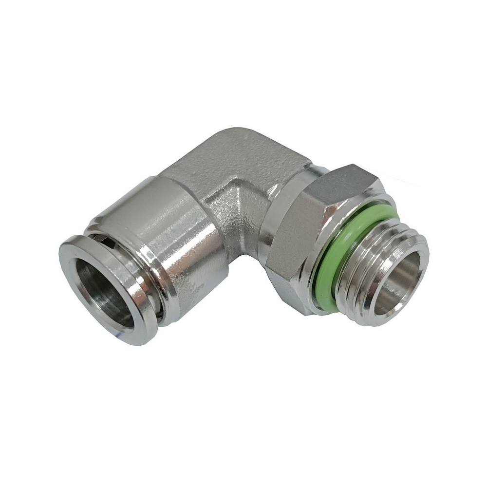 Cotovelo Macho Tubo 8 x Rosca Macho 1/8" BSP - PL-G (Conexão Instantânea Aço Inox)