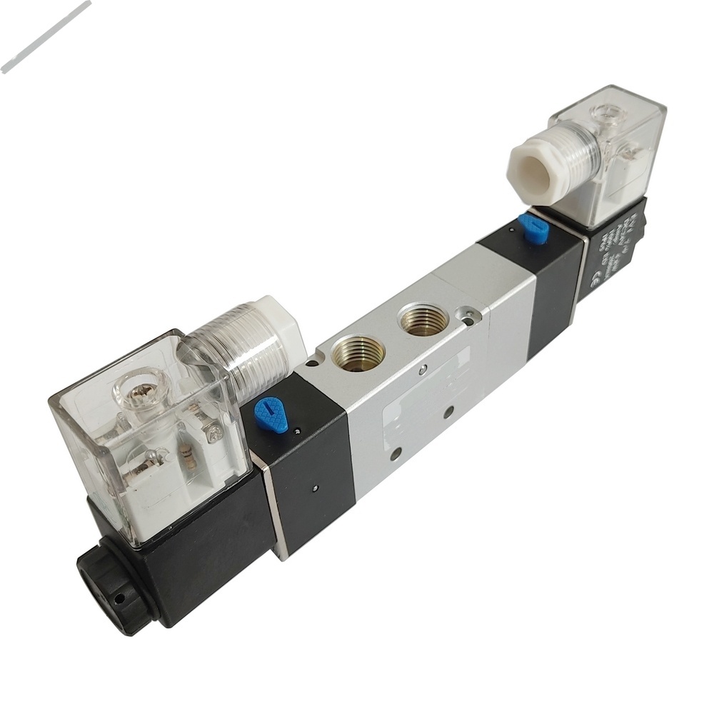 Válvula Duplo Solenóide 1/4" 5/3" Vias 220 VCA - Centro Fechado