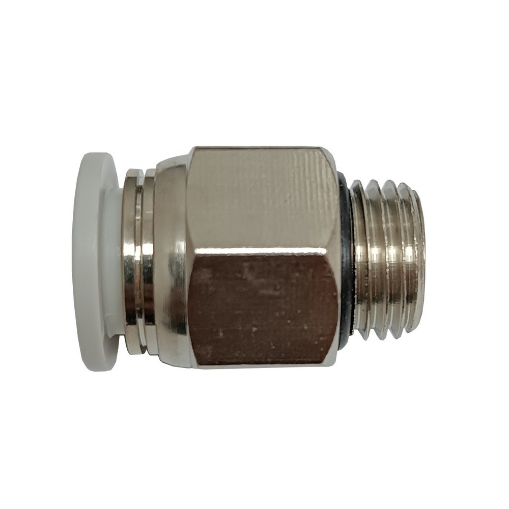 Conector Reto Tubo 10 mm x Rosca Macho 1/4