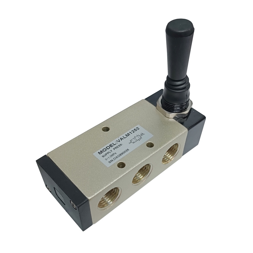 Válvula Alavanca/Mola 1/2" 5/2 Vias