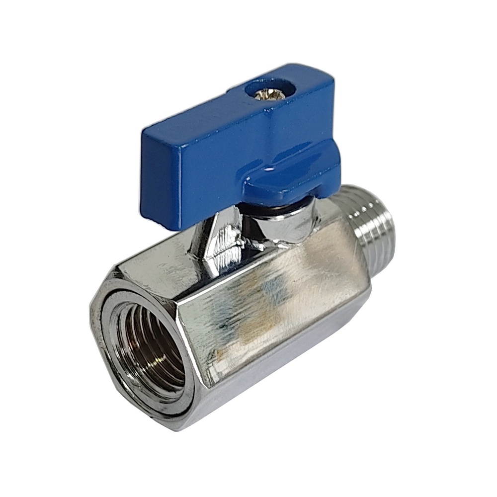 Válvula de Esfera Mini Macho/Fêmea 1/2" BSP em Aço Inox 304 - PN20