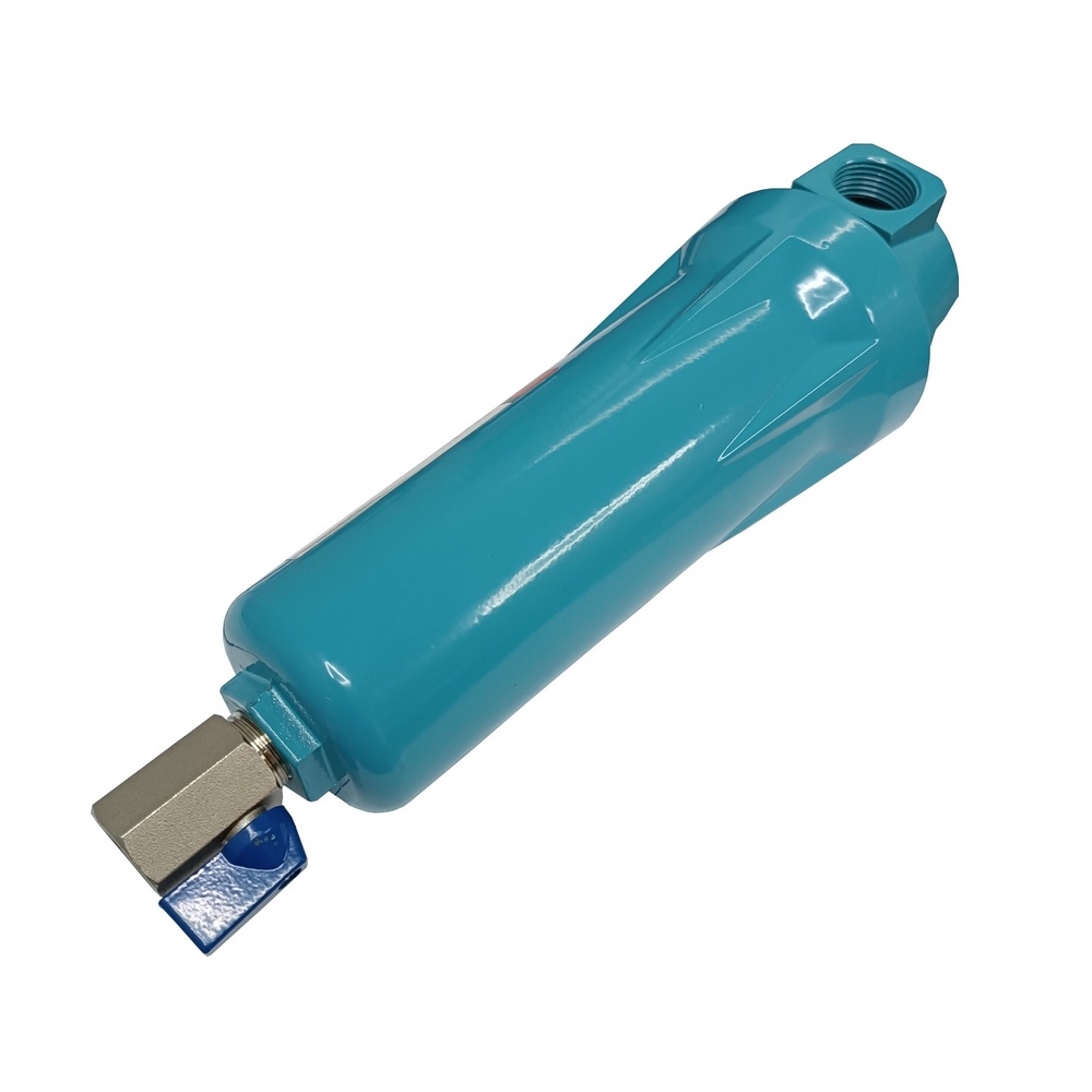 Filtro Coalescente Pré 1.1/2" BSP 240 PCM 3µm c/ Purgador Manual (Refistro M/F 1/2" BSP)