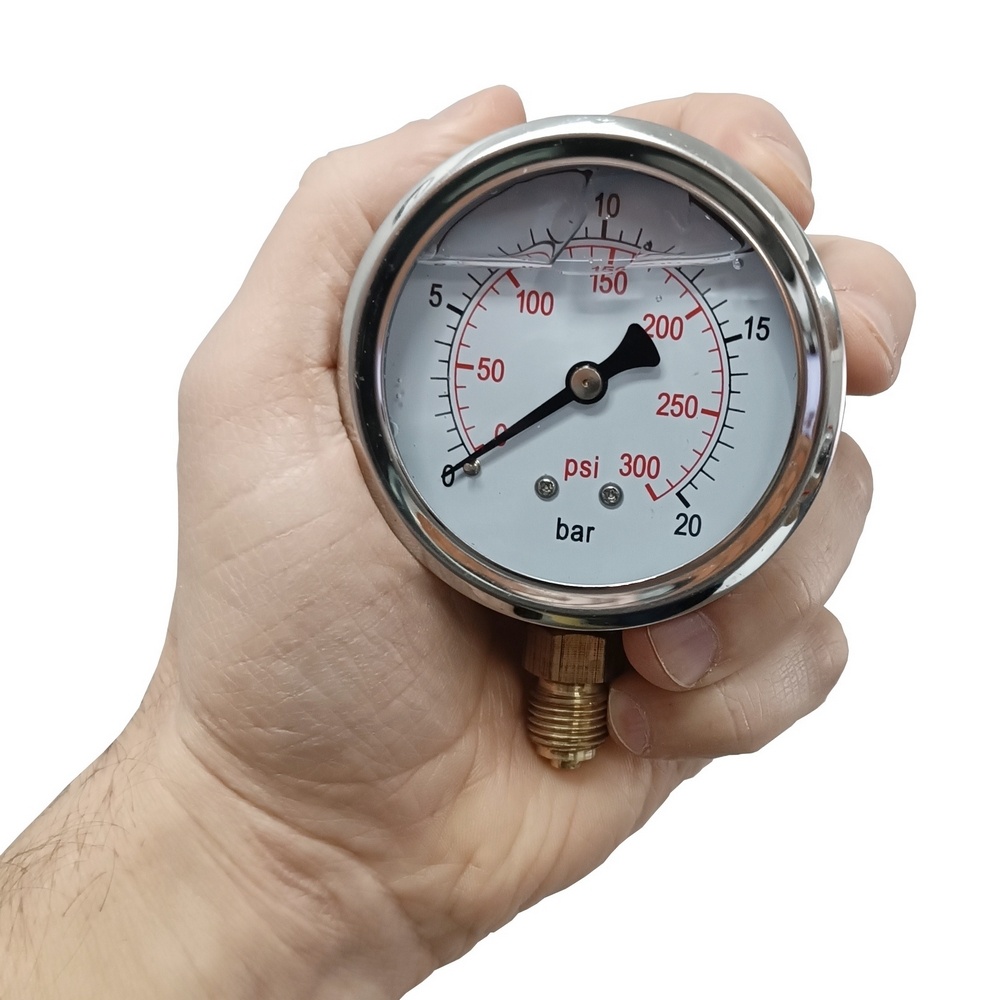 Manômetro Vertical 300 PSI / 20 Bar Com Rosca 1/4