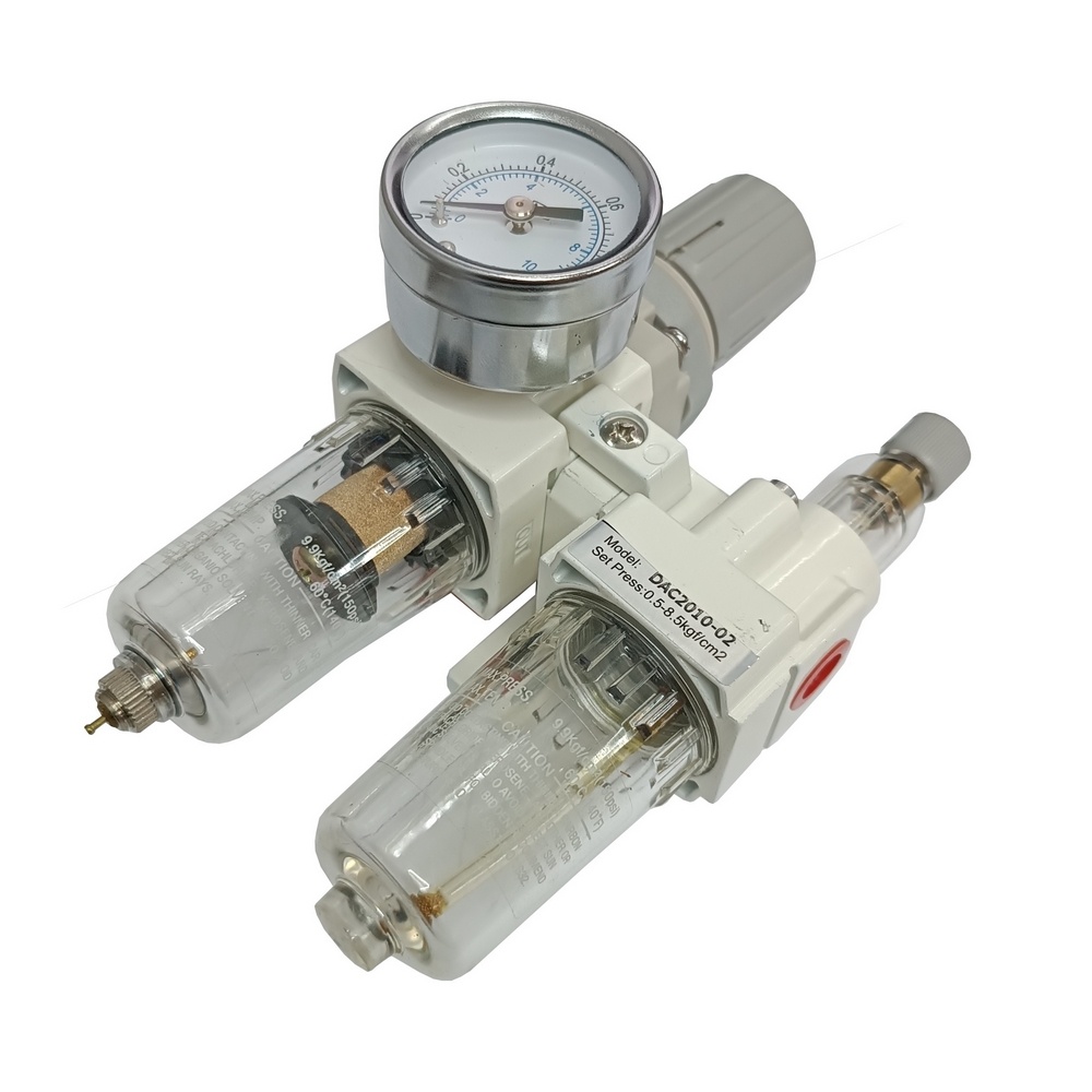 Conjunto Lubrefil Rosca 1/4" BSP C/ Manômetro - Linha Intermediária 8 Bar