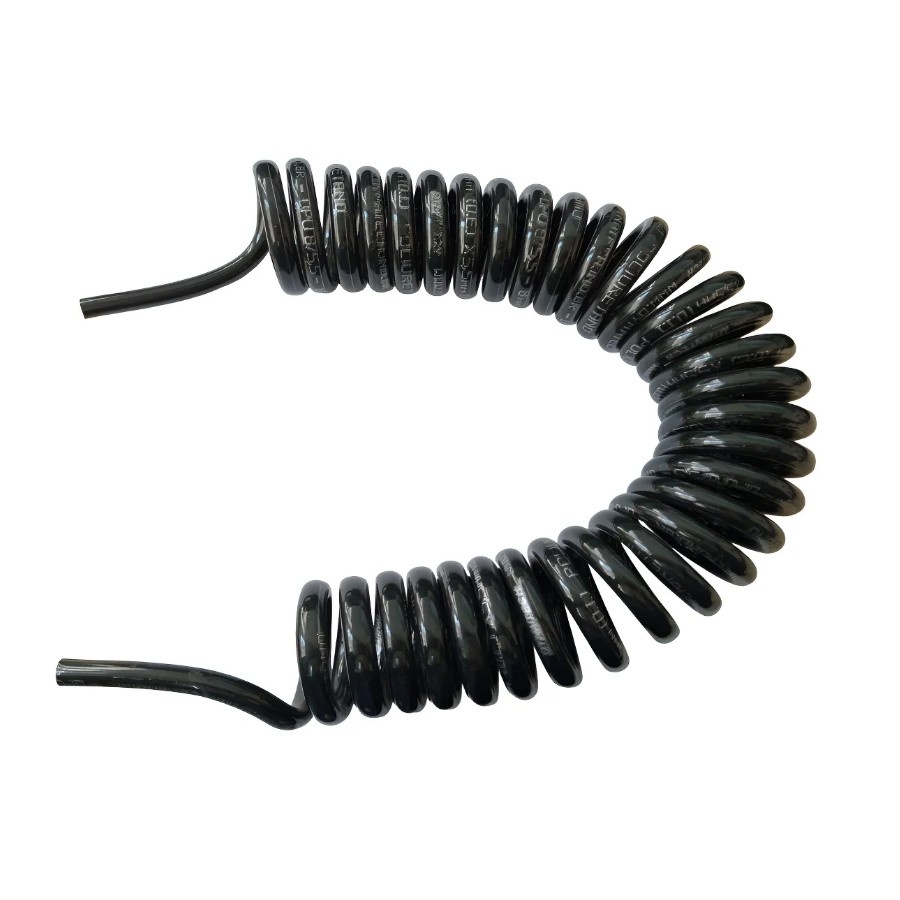 Mangueira / Tubo Espiral 8 mm x 5,0 Metros Linear em Poliuretano na Cor Preta