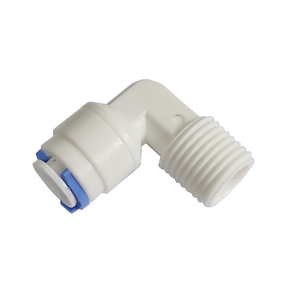 Cotovelo Macho Tubo 3/8" x Rosca Macho 1/4" BSP Para Água (Conexão Instantânea)