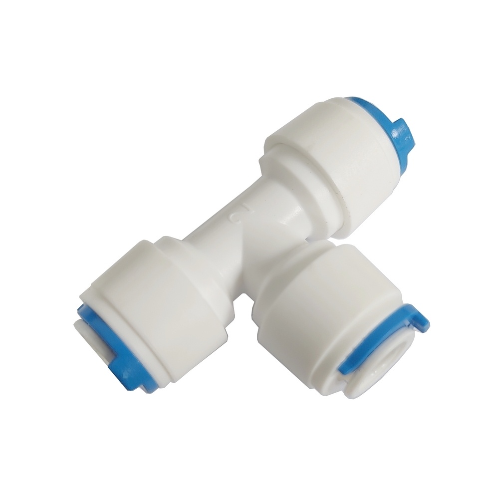 Tee União Tubo 1/4" x 3/8" x 1/4" Para Água (Conexão Instantânea)