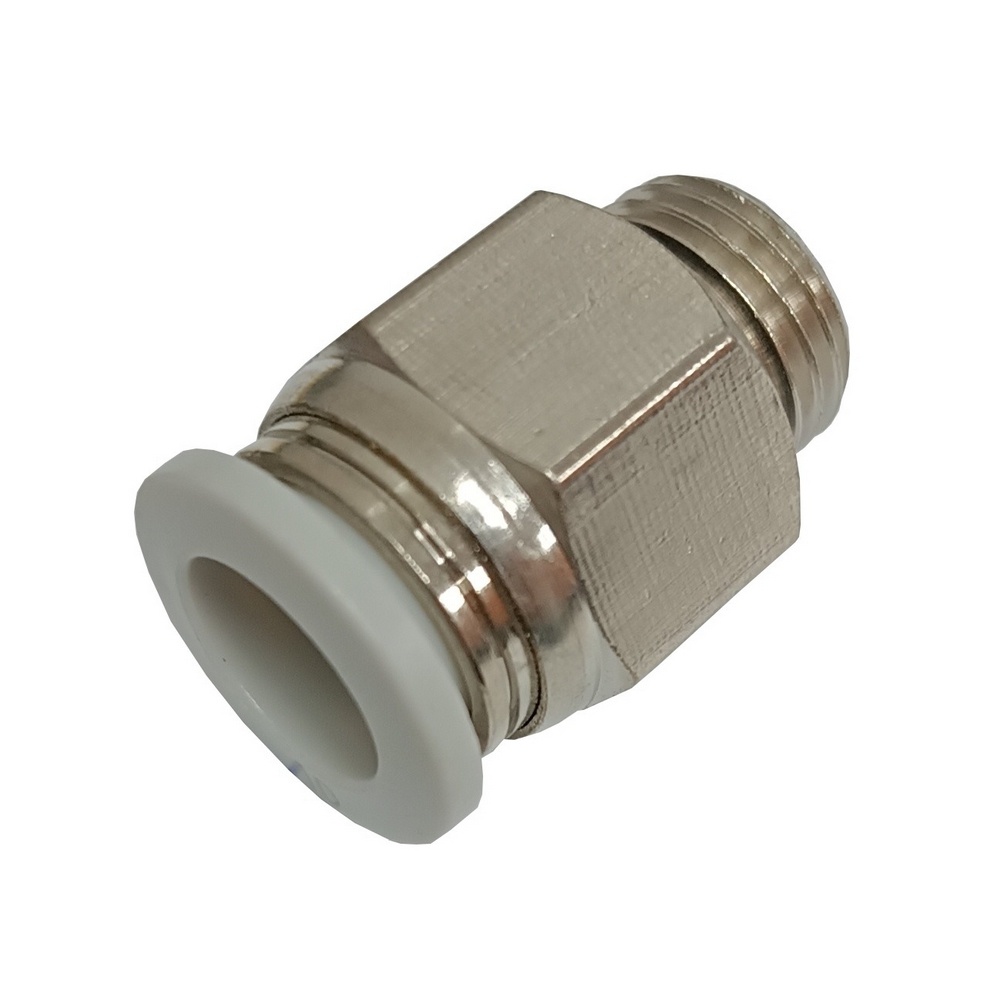 Conector Reto Tubo 12 mm x Rosca Macho 3/8" BSP - PC-G (Conexão Instantânea Primeira Linha Branca)