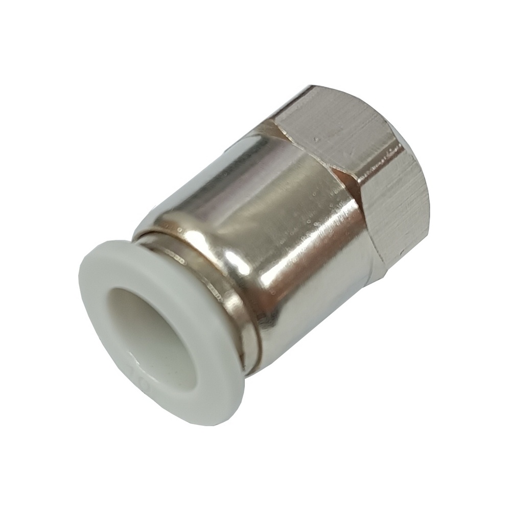 Conector Reto Tubo 10 x Rosca Fêmea 1/2" BSP - PCF-G (Conexão Instantânea Primeira Linha Branca)