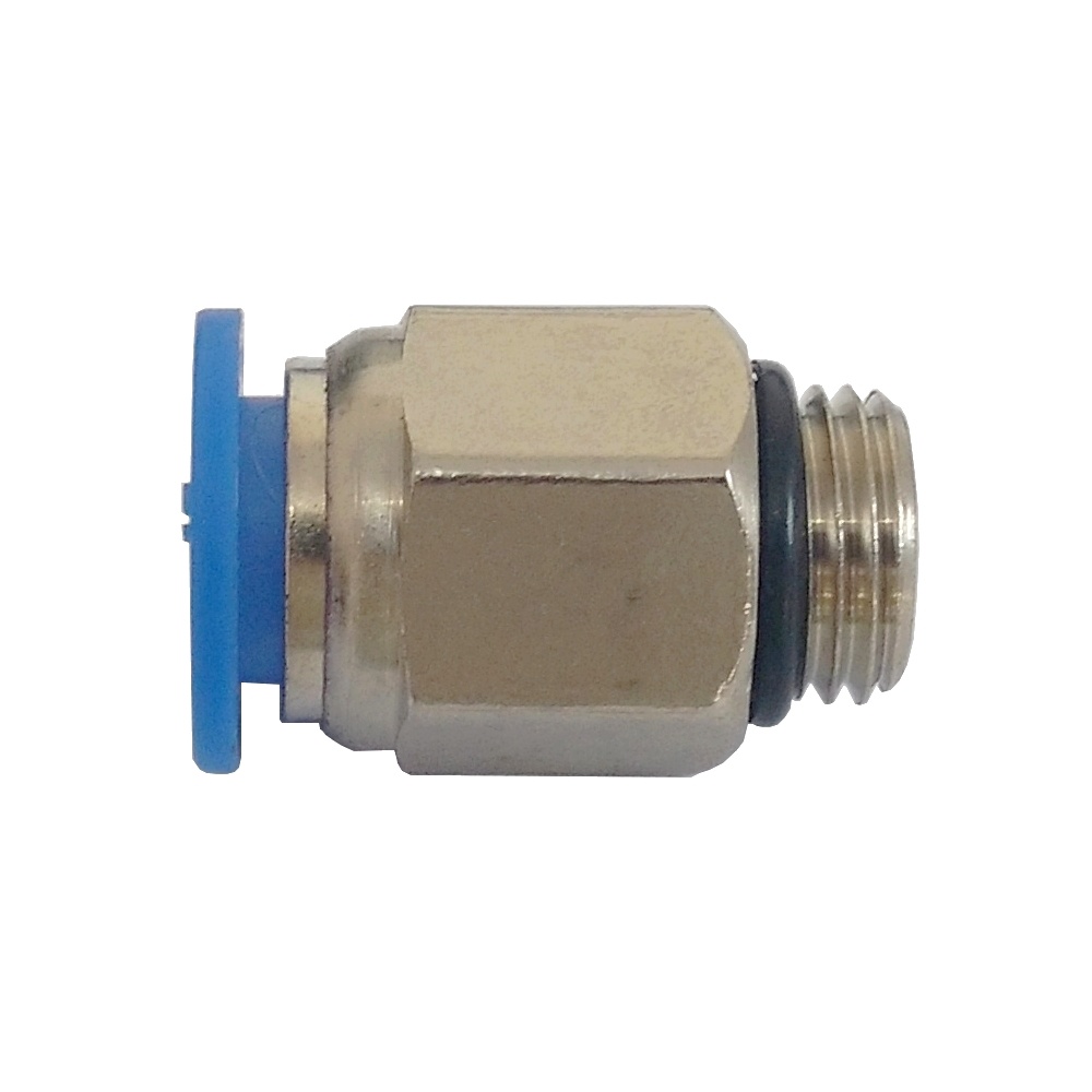 Conector Reto Tubo 6 mm x Rosca Macho 1/4