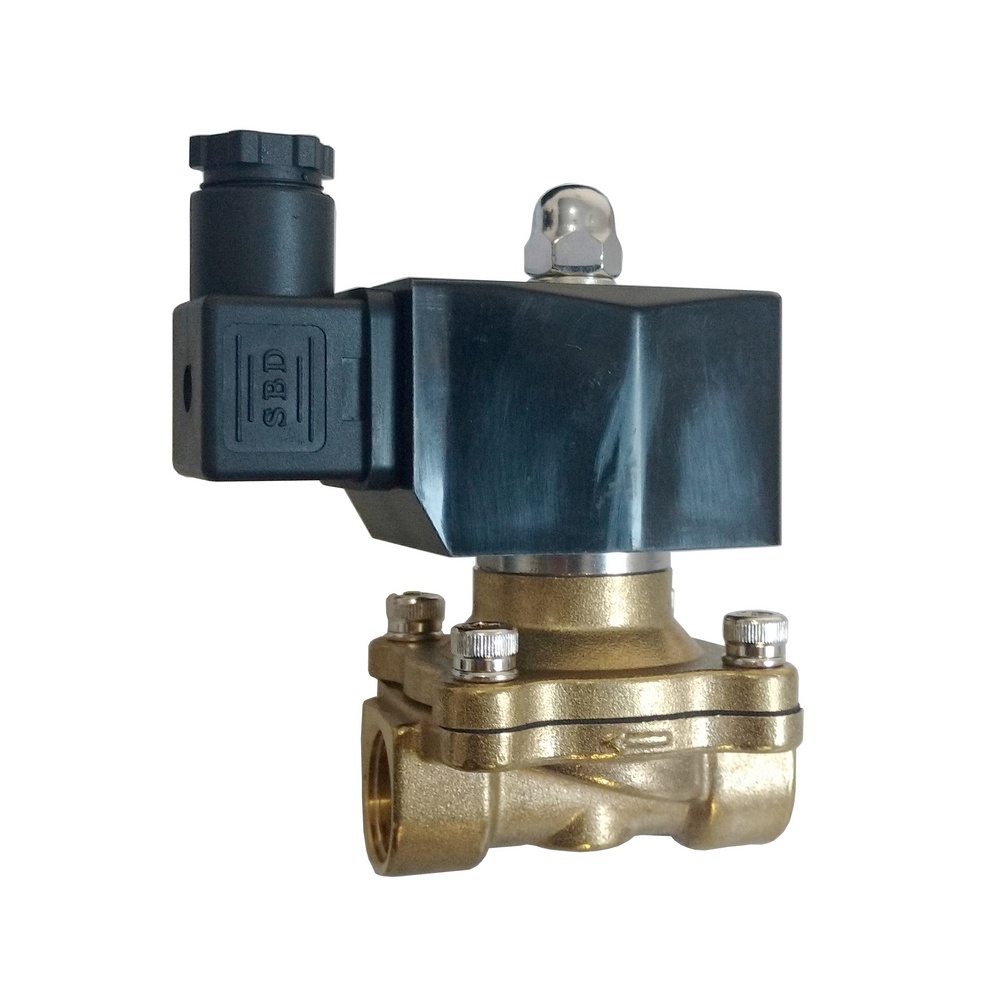 Válvula Solenóide Mola 1/2" 2/2" Vias 24 VCC P/ Ar e Água C/ Vedação NBR (2W16015E4)